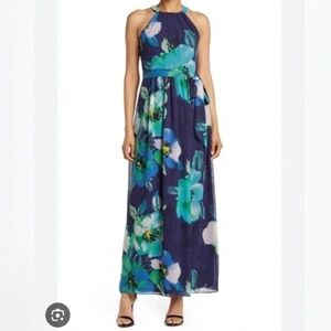Navy floral Eliza J maxi dress